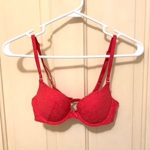 NWT Victoria’s Secret Dream Angels Red Lace Demi Bustier Bra 32B
